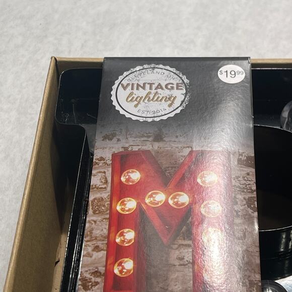 Marquee Light-up Letter R Metal Symbol Decor 10in Tall Black - Picture 3 of 6